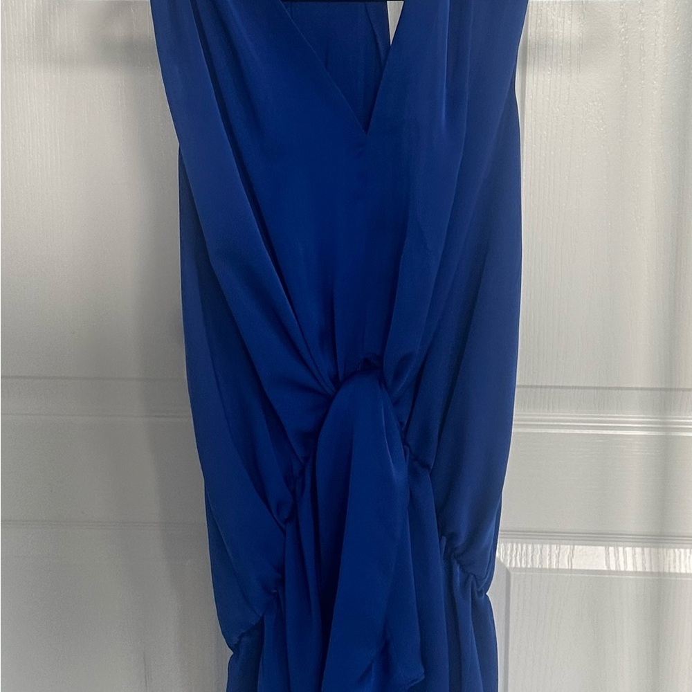 Ramy Brook Blue Ruched Halter Blouse